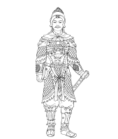 A coloring page of chinese clothing